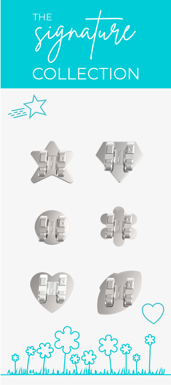 Various braces bracket shapes including Star, Superman, Circle, Flower, Heart, Football